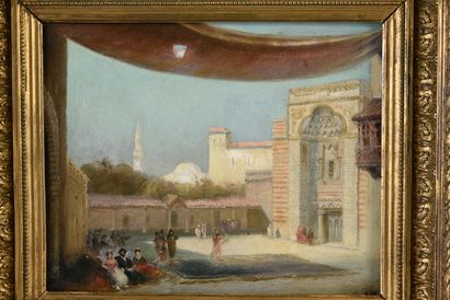 École orientaliste du XIXe siècle Vue de Harem
Toile 28,5 x 35 cm