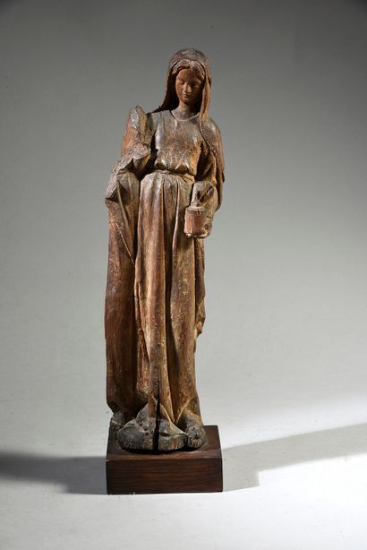 null Sainte femme myrophore en chêne sculpté, élément d'une Mise au tombeau.
Nord...