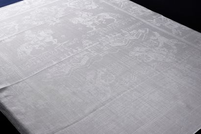 null Table service, tablecloth and ten napkins, Battle of Fontenoy, Kortrijk, mid-18th...