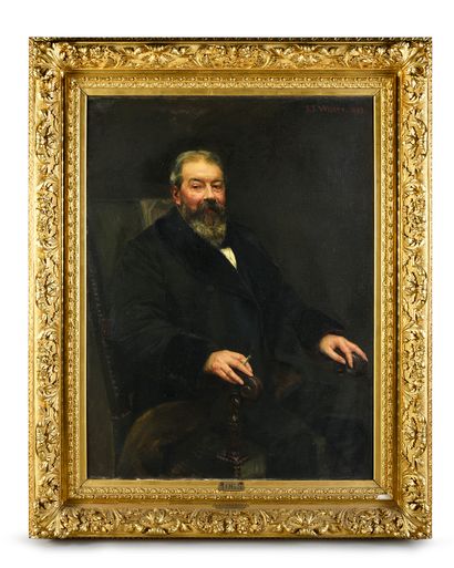 Jean-Joseph WEERTS (1847-1927) Portrait d'homme assis
Huile sur toile, signée en...