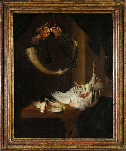 Willem VAN AELST (1627-C.1683), attribué à Nature Morte au trophée de chasse
Huile...