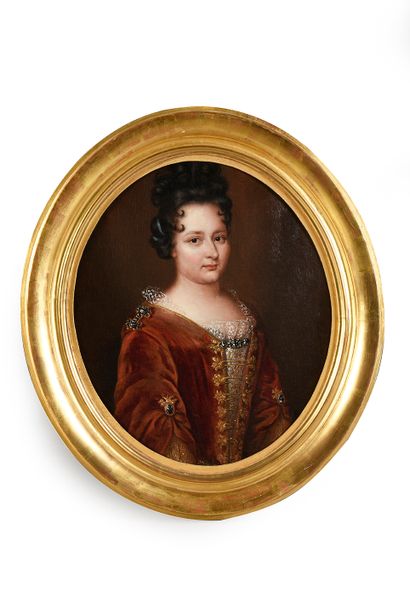 ÉCOLE FRANÇAISE de la fin du XVIIe siècle Portrait de femme
Toile ovale 70 x 58 ...