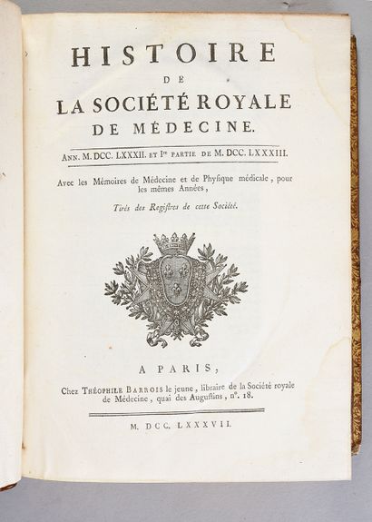 null Reliure aux armes
Histoire de la Société royale de médecine. Ann. M.DCCC.LXXXII...