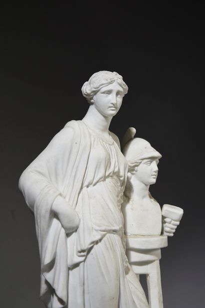 École FRANÇAISE du XVIIIe siècle Allégorie de la sculpture
Biscuit de porcelaine...