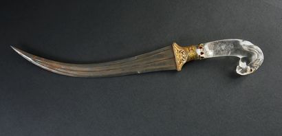 null Large Indian goat head dagger
Khanjar forged steel blade with fine central rib,...