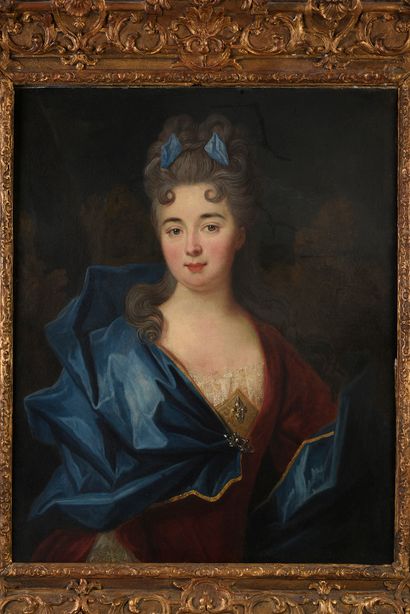 École FRANÇAISE du XVIIIe siècle, entourage de Hyacinthe RIGAUD Portrait de dame...