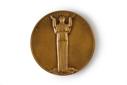 null ACADÉMIE FRANÇAISE.
Belle médaille commémorative du tricentenaire de l'Académie...
