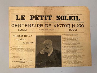 null CENTENARY OF THE BIRTH OF VICTOR HUGO (1802-1902).
Set of 13 miscellaneous documents,...