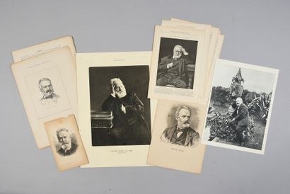 HUGO Victor (1802-1885) Ensemble comprenant six portraits extraits de publications,...