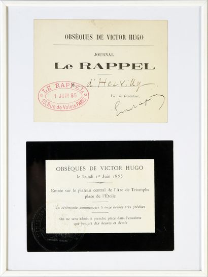 FUNÉRAILLES DE VICTOR HUGO - 1885. Carton...