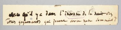 HUGO Victor (1802-1885) Autograph piece, with ink stamp. Small tears, stains, but...