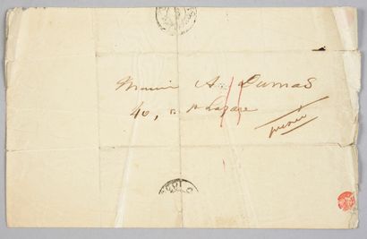 HUGO Victor (1802-1885) Folded letter with recipient's address on reverse, containing...