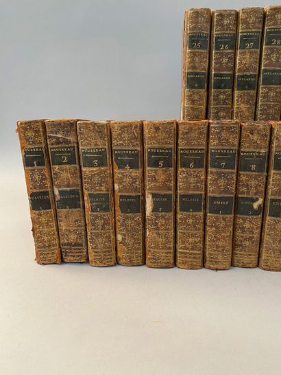 ROUSSEAU Jean-Jacques (1712-1778) Oeuvres complètes composées de 37 volumes, Politique...