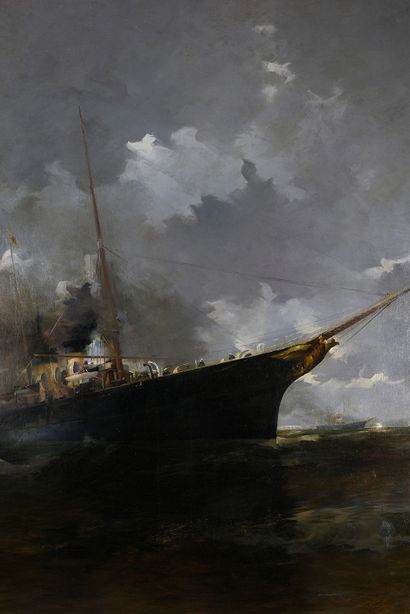 ARVID Johansson (1862-1923) Arrivée du Standart, le yacht privé de l'empereur Nicolas...