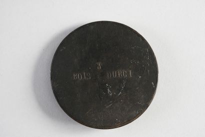 null DANTE Alighieri (1265-1321).
Uniface medallion in hardened wood, representing...