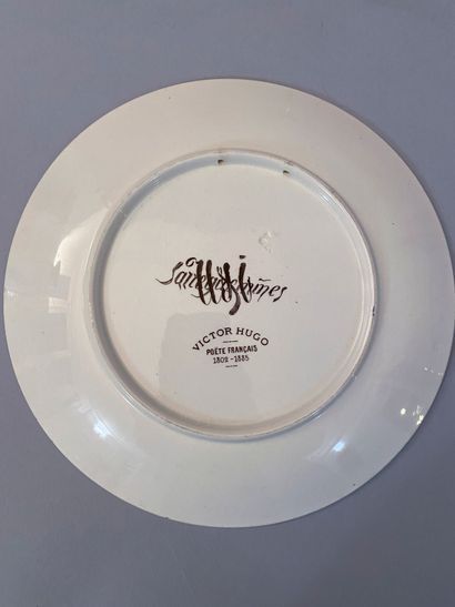 null COMMEMORATIVE PLATE.
In fine glazed earthenware with central decoration of a...
