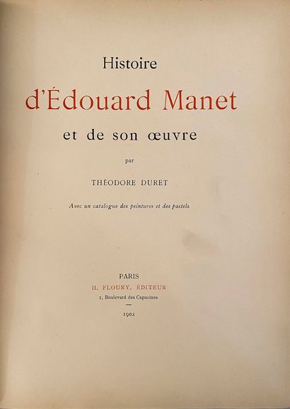 [ART DU XIXe SIÈCLE] Ensemble composé d'un exemplaire de DURET Théodore, Histoire...