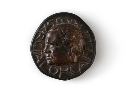 null GARCÍA LORCA Federico (1898-1936).
Large medal, in cast copper with brown patina,...
