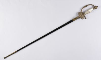 null SWORD OF THE PREFECT HENRI GOULLEY.
Silver plated metal frame, with carved decoration...