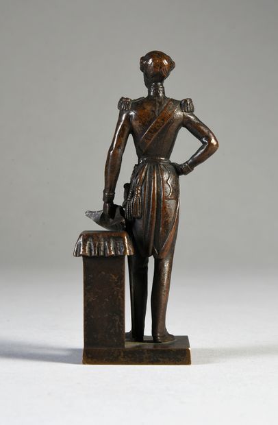 Ferdinand-Philippe, duc d'ORLÉANS (1810-1842) Petite statuette en bronze doré à patine...