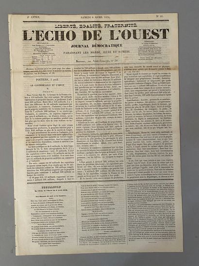 null VIE POLITIQUE DE VICTOR HUGO.
Bel ensemble de 11 journaux et coupures de presses...