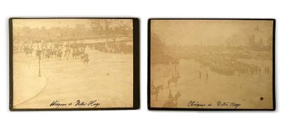null FUNERALS OF VICTOR HUGO - 1885.
Set of two photographs depicting the military...