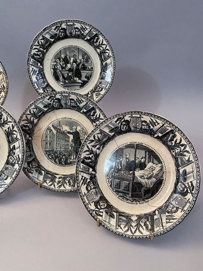 null SERIES ILLUSTRATING THE LIFE OF VICTOR HUGO.
Set of 6 round plates, in glazed...