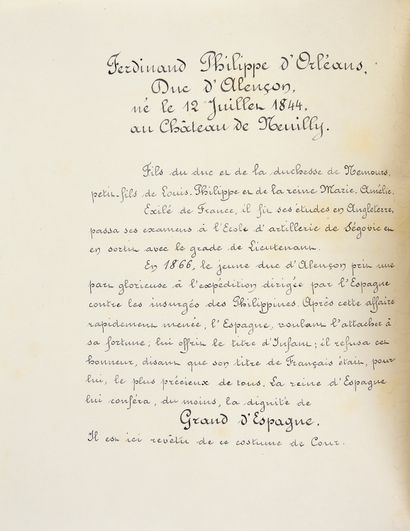 null DUC D'ALENÇON'S LIBRARY Facsimile of the drawings of Ferdinand-Philippe d'Orléans,...