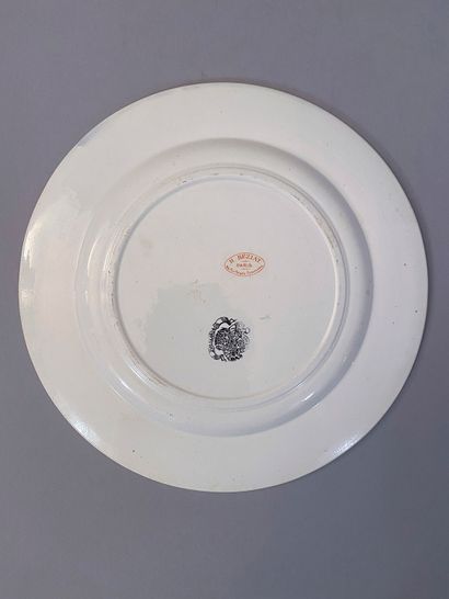 null COMMEMORATIVE PLATE.
In fine glazed earthenware from the series "Les contemporains...