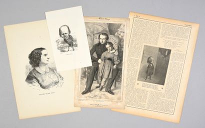 HUGO Victor (1802-1885) Ensemble comprenant : un portrait le représentant posant...