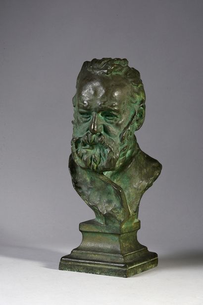 RODIN Auguste (1840-1917), d'après Buste de Victor Hugo, dit «à l'illustre maître»...