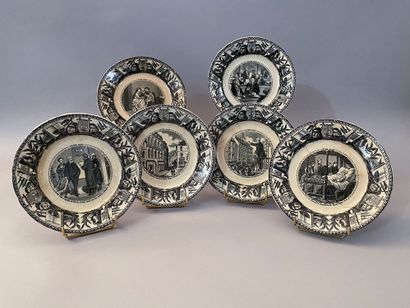 null SERIES ILLUSTRATING THE LIFE OF VICTOR HUGO.
Set of 6 round plates, in glazed...