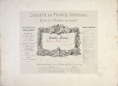null SOCIETY OF THE IMPERIAL PRINCE Diploma attributed to Mr. Massé, designating...
