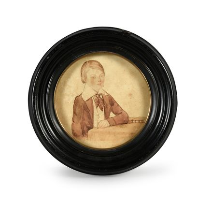 ECOLE FRANÇAISE début du XIXe siècle Presumed portrait of the young Victor Hugo (1802-1885).
Wash...
