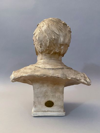 BARRIAS Louis-Ernest (1841-1905) Bust of Victor Hugo (1802-1885).
In varnished plaster,...