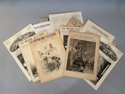 null MORT ET FUNÉRAILLES DE VICTOR HUGO - 1885.
Ensemble de 25 publications, suppléments...