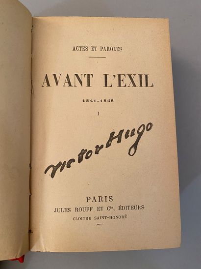 null [WORKS OF VICTOR HUGO].
Avant L'Exil, Jules Rouff et Cie, Paris, undated, 2...