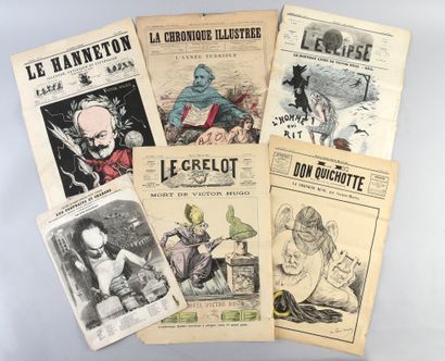 null VICTOR HUGO THROUGH THE CARICATURE.
Nice set of 12 satirical newspapers of the...