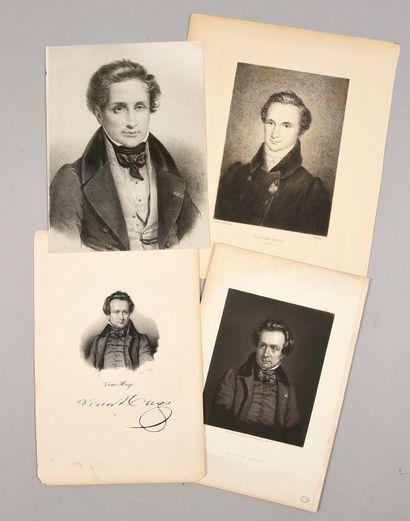 null HUGO Victor (1802-1885).
Ensemble de portraits le représentant à divers moments...