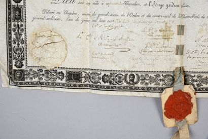 ORDRE DES QUATRE EMPEREURS Diplôme désignant Charles-Adam, comte de Bylandt, commandeur...