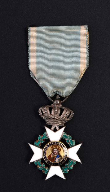 null ORDRE DU SAUVEUR (Grèce).
Croix de chevalier, en or, argent et émail, conservée...