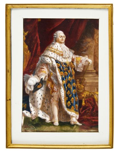 École Française du XIXe siècle Full-length portrait of King Louis XVI in coronation...