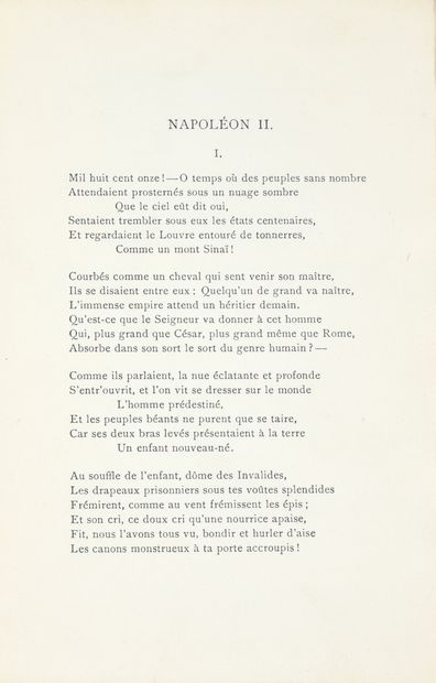 HUGO Victor (1802-1885) Pamphlet intitulé «Napoléon II», 8 pages, texte imprimé,...