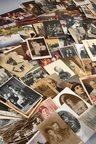 null FAMILLE IMPÉRIALE DE RUSSIE Belle collection d'environ 100 cartes postales anciennes,...