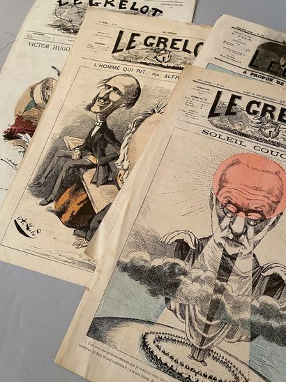null VICTOR HUGO THROUGH THE CARICATURE.
Nice set of 16 period satirical newspapers,...
