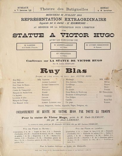 null COMMITTEE OF THE MONUMENT TO THE MEMORY OF VICTOR HUGO - 1882.
Rare copy of...
