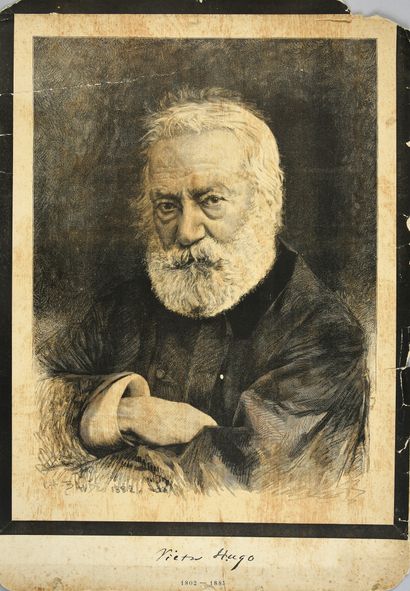 BAUDE Charles (1853-1935) Portrait de Victor Hugo vers la fin de sa vie.
Gravure...
