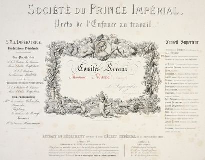 null SOCIÉTÉ DU PRINCE IMPÉRIAL Diplôme attribué à Monsieur Massé, le désignant comme...