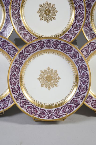 null PART OF A TABLE SERVICE.
IMPERIAL MANUFACTURE, SÈVRES, 1813-1815.
Set of 8 hard...