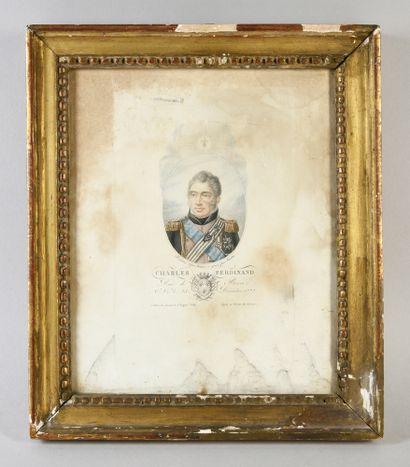 CARDON Antoine (1739-1822) Portrait du roi Louis XVIII, du duc de Berry et du duc...